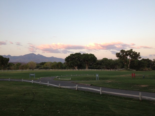View of the Santa Rita Mountains from Tubac Golf Resort's Otero Lawn
