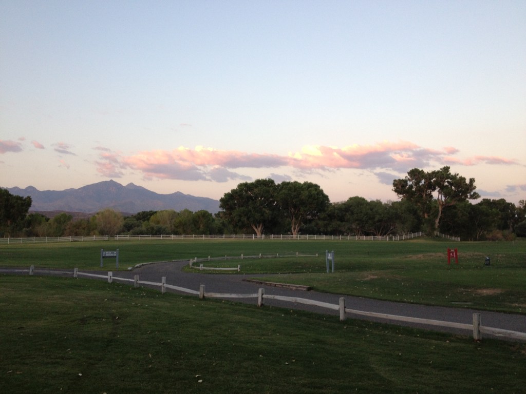 View of the Santa Rita Mountains from Tubac Golf Resort's Otero Lawn